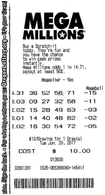 Dutch Mega Millions Ticket